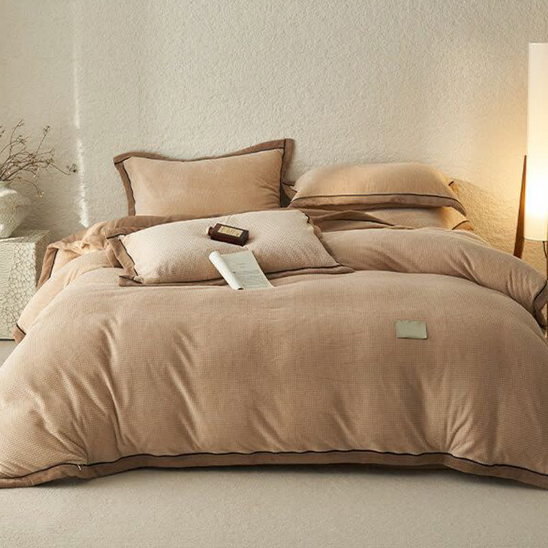 Set di biancheria da letto reversibile in peluche con trama a nido d'ape (4 pezzi) - image 14