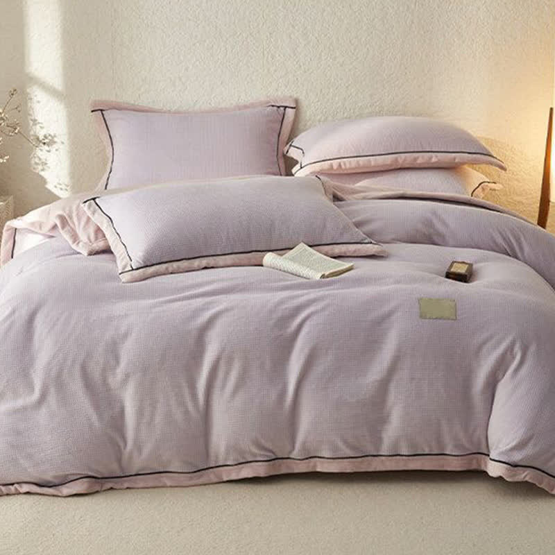 Set di biancheria da letto reversibile in peluche con trama a nido d'ape (4 pezzi) - image 10