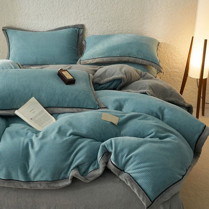 Set di biancheria da letto reversibile in peluche con trama a nido d'ape (4 pezzi) - image 4