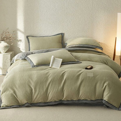 Set di biancheria da letto reversibile in peluche con trama a nido d'ape (4 pezzi) - image 12
