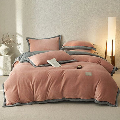 Set di biancheria da letto reversibile in peluche con trama a nido d'ape (4 pezzi) - image 1