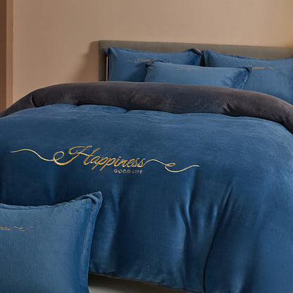 Set di biancheria da letto in peluche ricamato Happiness (4 pezzi) - image 16