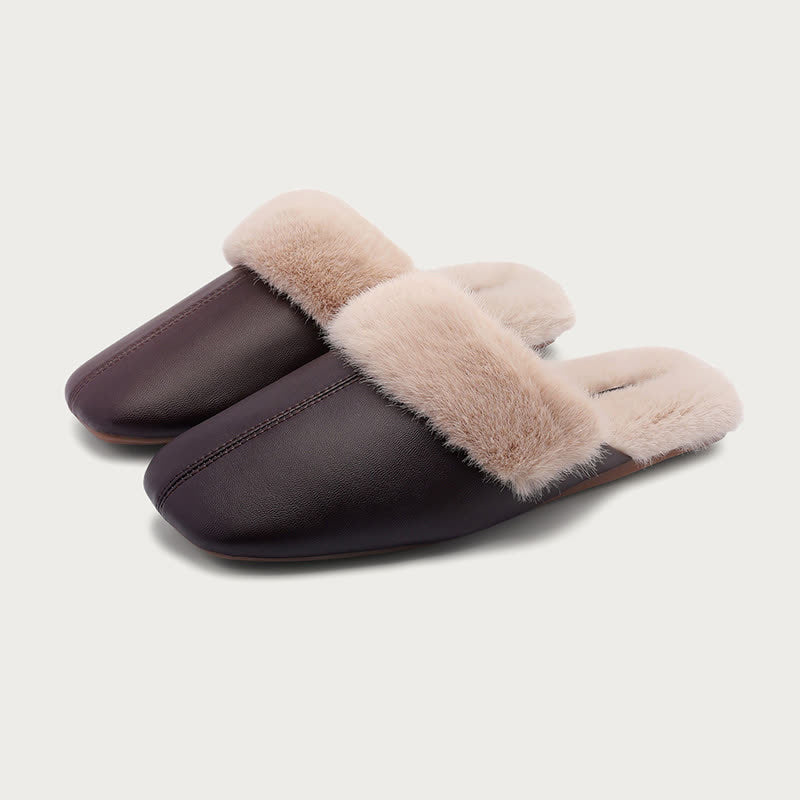 Semplici pantofole da casa in peluche - Caffè scuro - 2XL - image 11