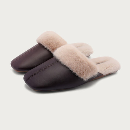 Semplici pantofole da casa in peluche - Caffè scuro - 2XL - image 11