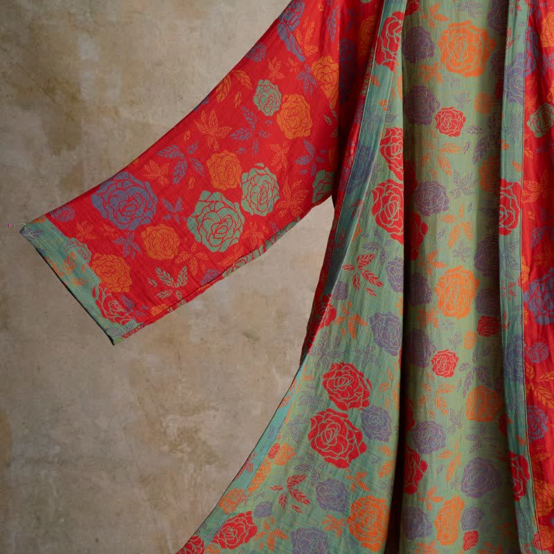 Kimono romantico in garza di cotone color rosa - image 4