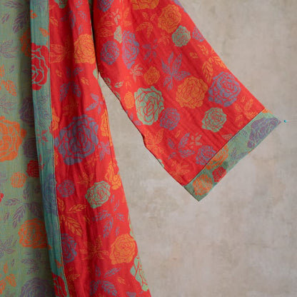 Kimono romantico in garza di cotone color rosa - image 6