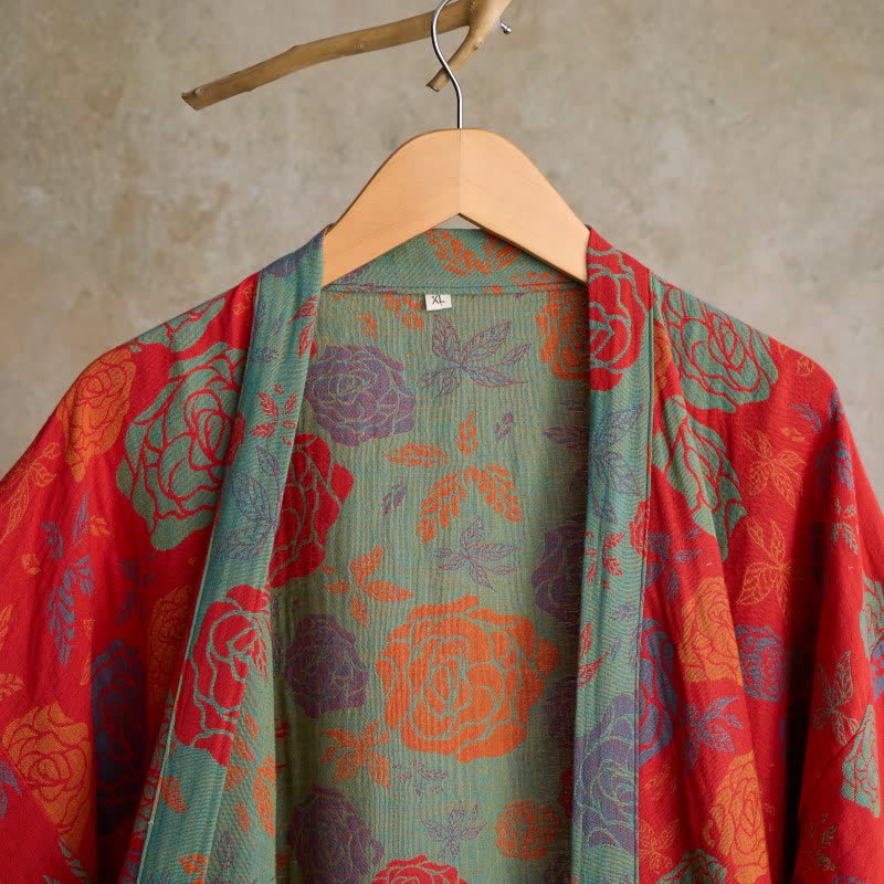 Kimono romantico in garza di cotone color rosa - image 3