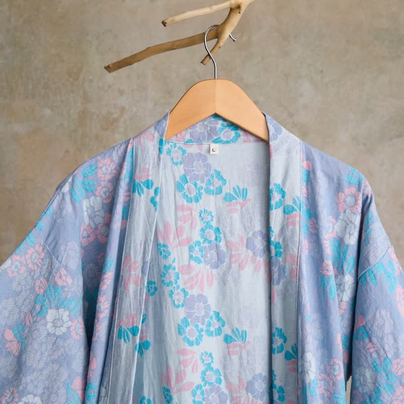 Grazioso kimono in garza di cotone floreale - image 3