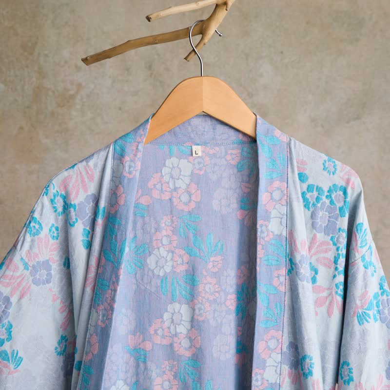 Grazioso kimono in garza di cotone floreale - image 9