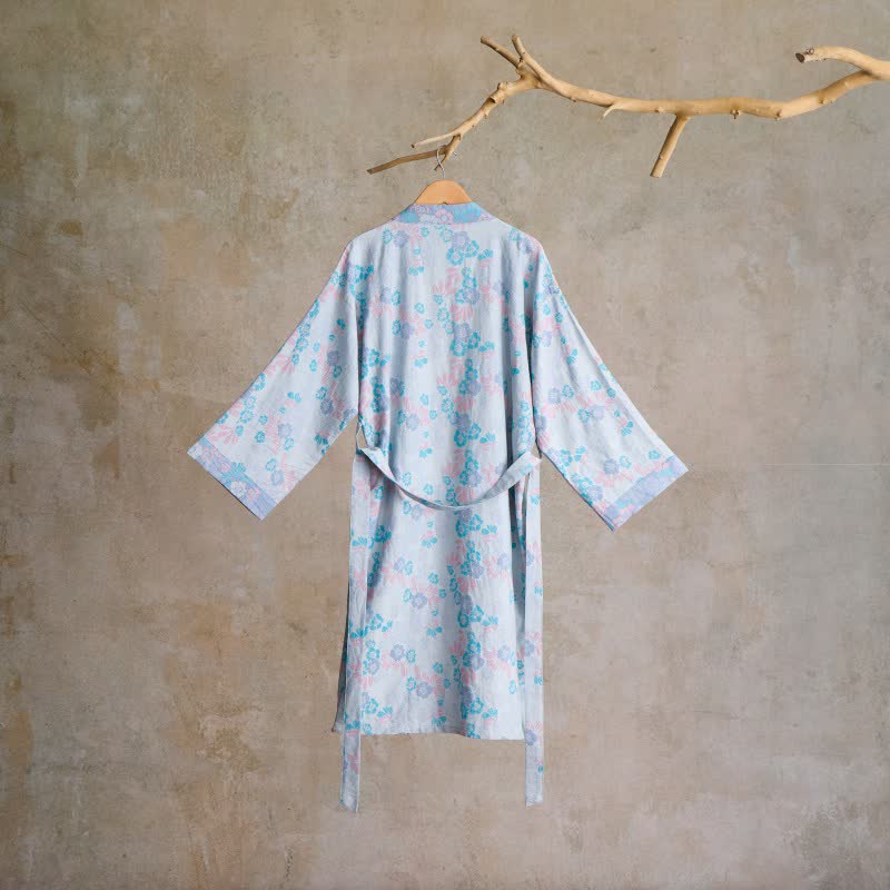 Grazioso kimono in garza di cotone floreale - image 7