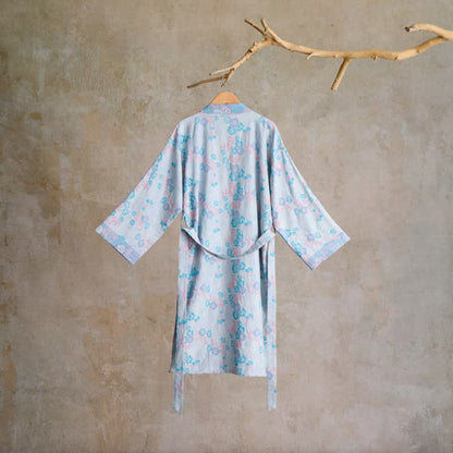 Grazioso kimono in garza di cotone floreale - image 7