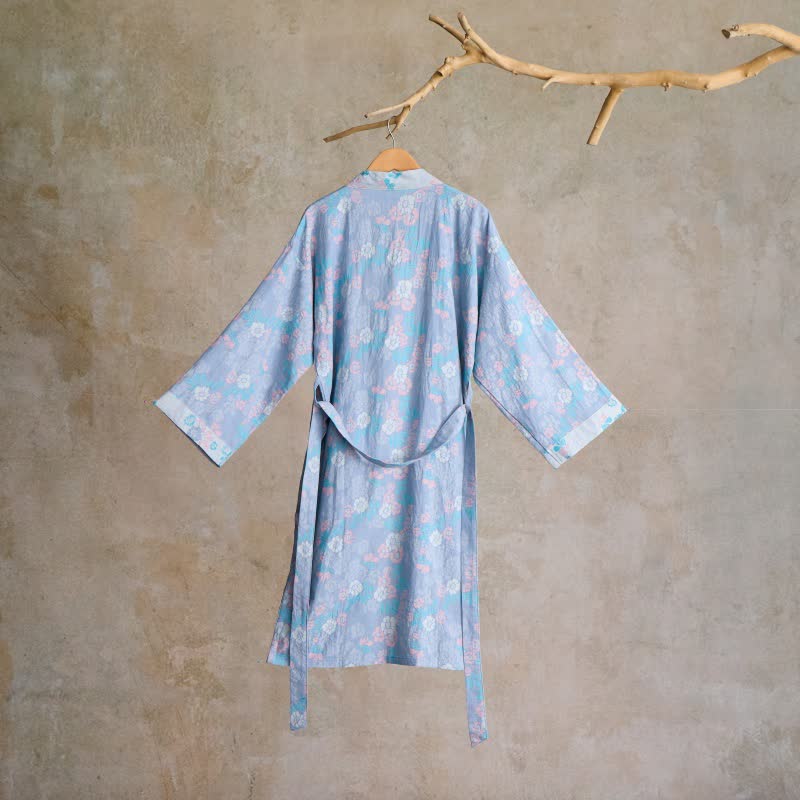 Grazioso kimono in garza di cotone floreale - image 1