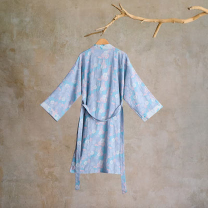 Grazioso kimono in garza di cotone floreale - image 1