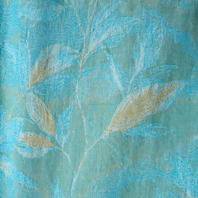 Kimono in garza di cotone con foglie naturali - image 5