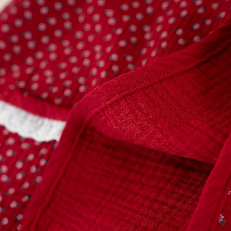 Pigiama in puro cotone con stampa floreale rossa - image 12