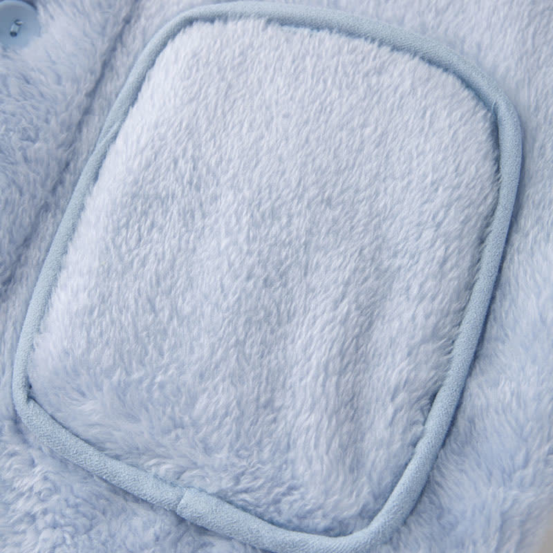Completo da notte in peluche per bambini con bottoni solidi - image 2