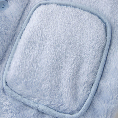 Completo da notte in peluche per bambini con bottoni solidi - image 2