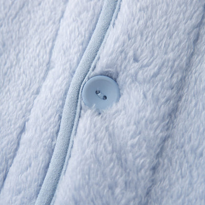 Completo da notte in peluche per bambini con bottoni solidi - image 3