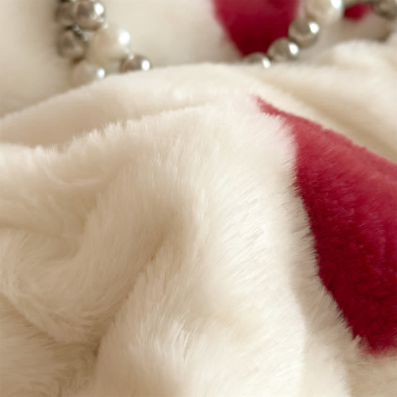Coperta in pile di peluche con motivo a cuore - image 6
