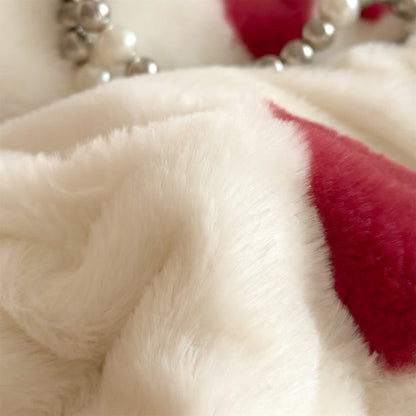 Coperta in pile di peluche con motivo a cuore - image 6