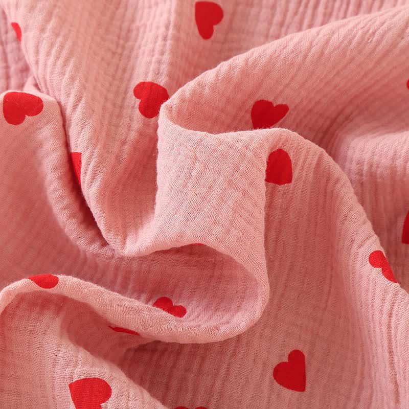 Camicia da notte con bottoni in garza di puro cotone a forma di cuore - image 6