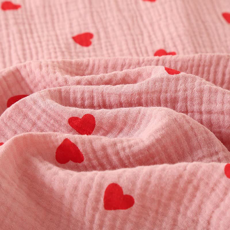 Camicia da notte con bottoni in garza di puro cotone a forma di cuore - image 8