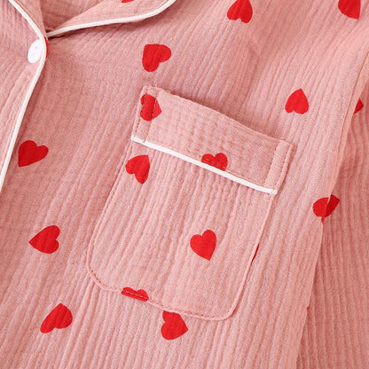 Camicia da notte con bottoni in garza di puro cotone a forma di cuore - image 2