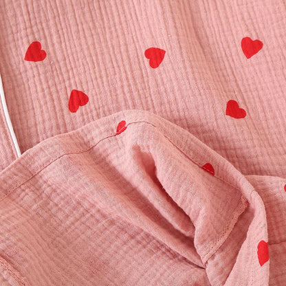 Camicia da notte con bottoni in garza di puro cotone a forma di cuore - image 7