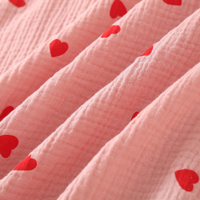 Camicia da notte con bottoni in garza di puro cotone a forma di cuore - image 9
