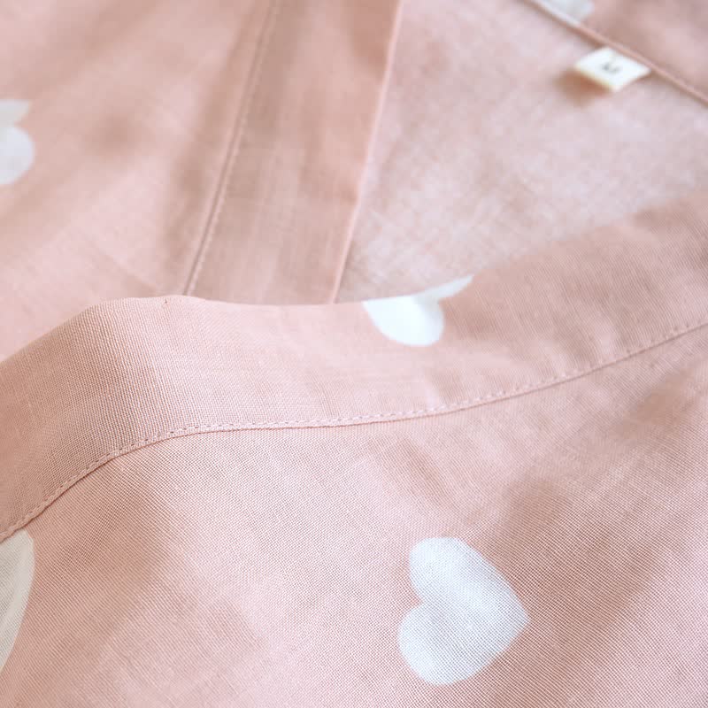 Accappatoio Kimono in Garza di Cotone a Cuore - image 5