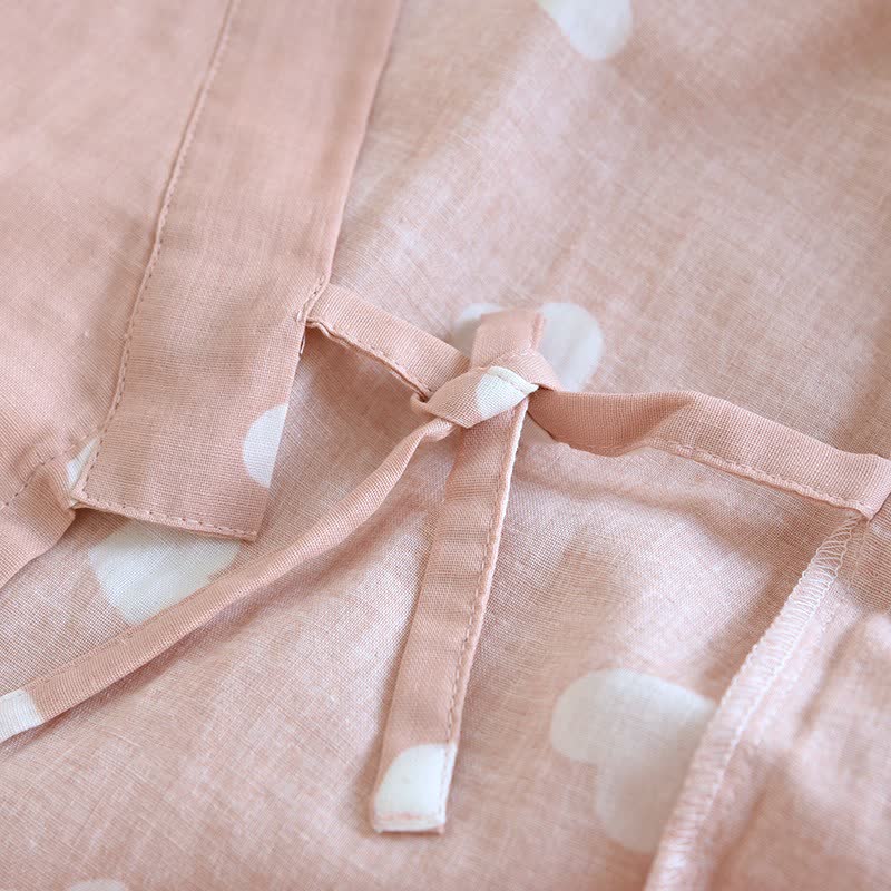 Accappatoio Kimono in Garza di Cotone a Cuore - image 7