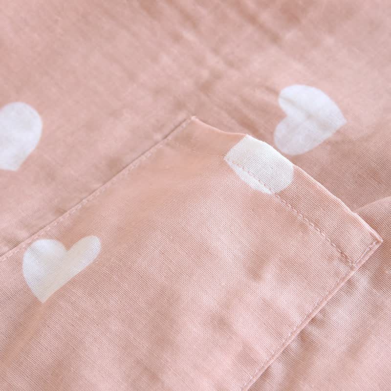 Accappatoio Kimono in Garza di Cotone a Cuore - image 9