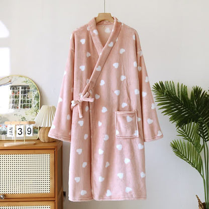 Kimono in peluche a forma di cuore abbinato per coppie - Rosa - Donne: L - image 3