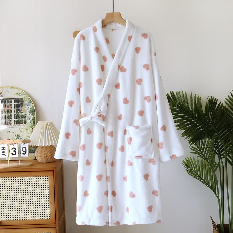 Kimono in peluche a forma di cuore abbinato per coppie - Bianco - Donne: L - image 13