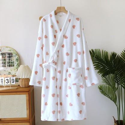 Kimono in peluche a forma di cuore abbinato per coppie - Bianco - Donne: L - image 13