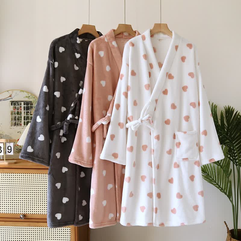 Kimono in peluche a forma di cuore abbinato per coppie - image 1