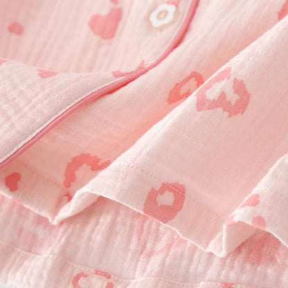 Pigiama in cotone con stampa leopardata a forma di cuore - image 8