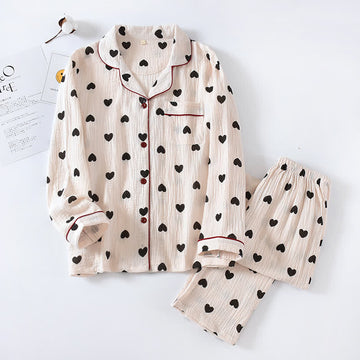 Pigiama in puro cotone Black Heart - Beige - XL - image 0
