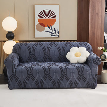 Copridivano antiscivolo elastico jacquard - Grigio Blu - Tutto compreso - 4 posti 92" - 118" - image 0