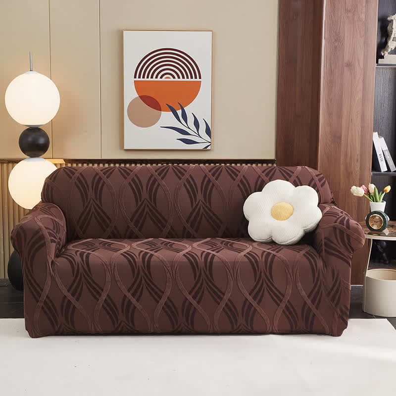 Copridivano antiscivolo elastico jacquard - Marrone - Tutto compreso - 4 posti 92" - 118" - image 12