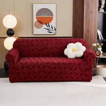 Copridivano in jacquard 3D altamente elasticizzato - Vino - Tutto compreso - 4 posti 92" - 118" - image 0