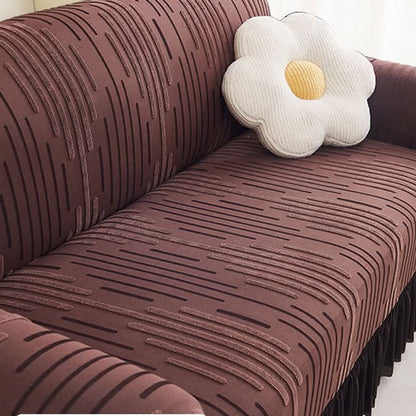 Copridivano ispessito in jacquard 3D con gonna arricciata - image 3