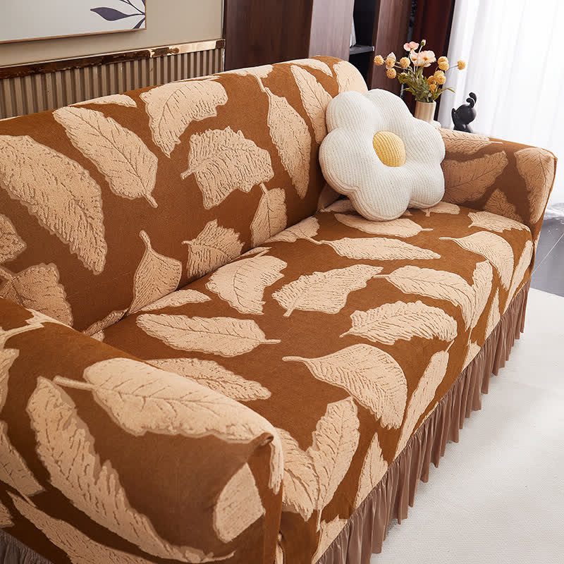 Copridivano elastico Jacquard Leaf Full-Wrap - image 2