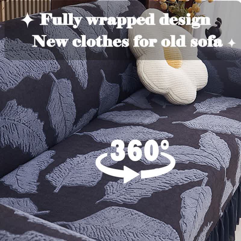 Copridivano elastico Jacquard Leaf Full-Wrap - image 10