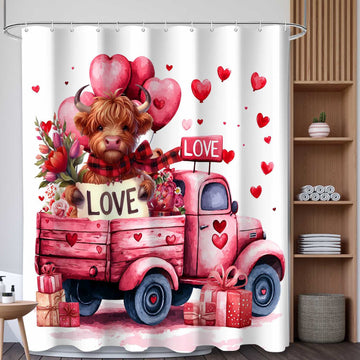 Tenda da doccia con stampa a cuore e mucca - UN - 180cm x 200cm - image 0