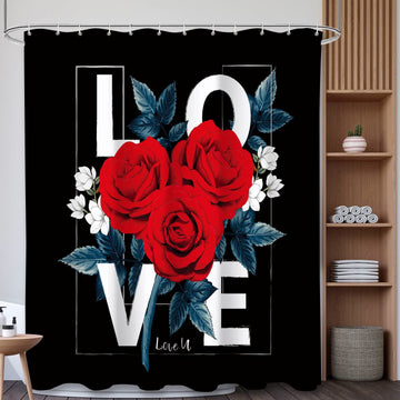 Tenda da doccia con stampa di lettere LOVE - UN - 180cm x 200cm - image 0