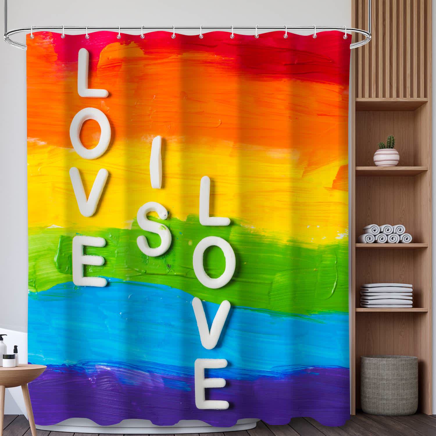 Tenda da doccia con stampa di lettere LOVE - B - 180cm x 200cm - image 1