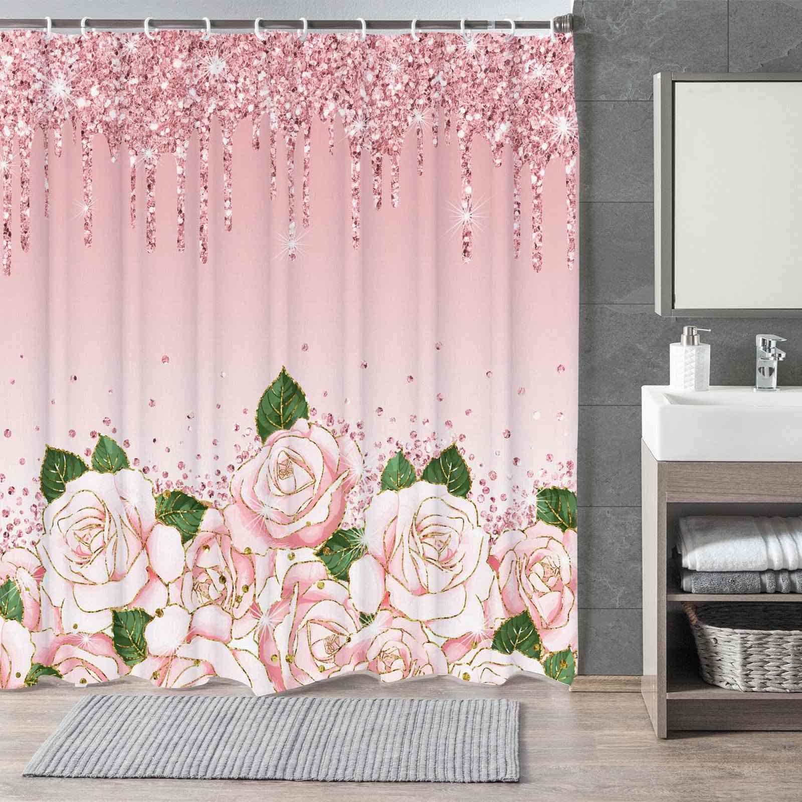 Tenda da doccia con stampa romantica di rose - C - 300cm x 180cm - image 5