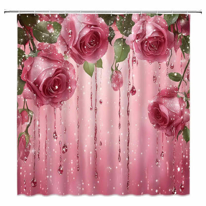 Tenda da doccia con stampa romantica di rose - image 3