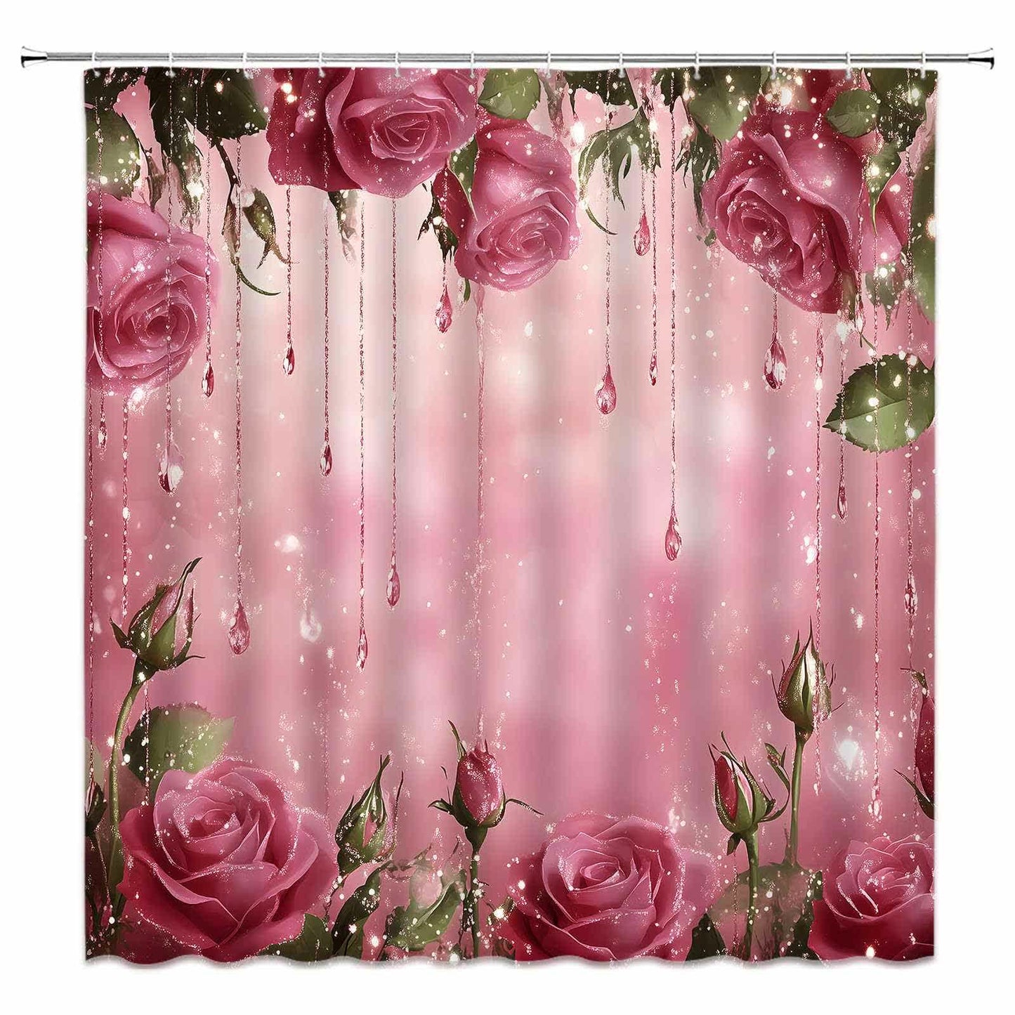 Tenda da doccia con stampa romantica di rose - F - 300cm x 180cm - image 8
